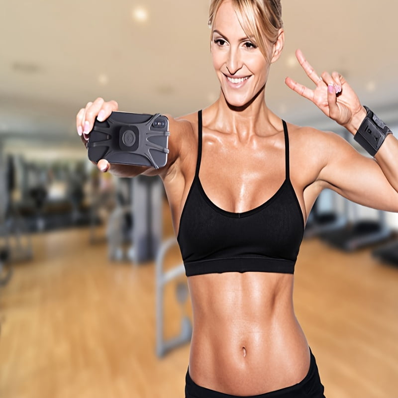 Wrist phone stand, removable, 360° rotation, suitable for iPhone 16/ 15/ 14/ 13/ 12/ Pro/ Pro Max/ XS/ XR/ X/ 8/ 7/ 6/, 4.7-6.5-inch smartphone, with key ring mobile arm strap, suitable for fitness