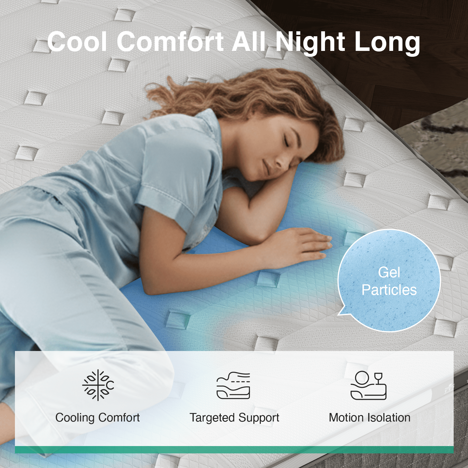 Novilla Vela 14 inch Queen Mattress, Hybrid Mattresses with Cooling Gel Memory Foam in a Box, Pressure Relief, CertiPUR-US Certified