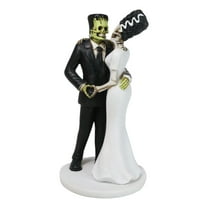 Wedding Dance Skeleton Frankenstein Skull Bride and Groom Love Sign Figurine