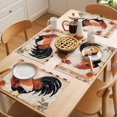 thumbnail image 5 of Vintage Red Rooster Placemats Set of 4, Farmhouse Retro Flower Rustic Country Animal Non-Slip Place Mats Washable Table Mats for Kitchen Dining Table Decorations Indoor/Outdoor, 5 of 9