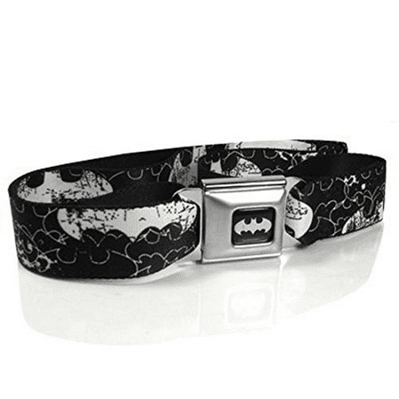 Batman Logo Belt Buckle - batman white logo seatbelt buckle black strap belt, official licensed