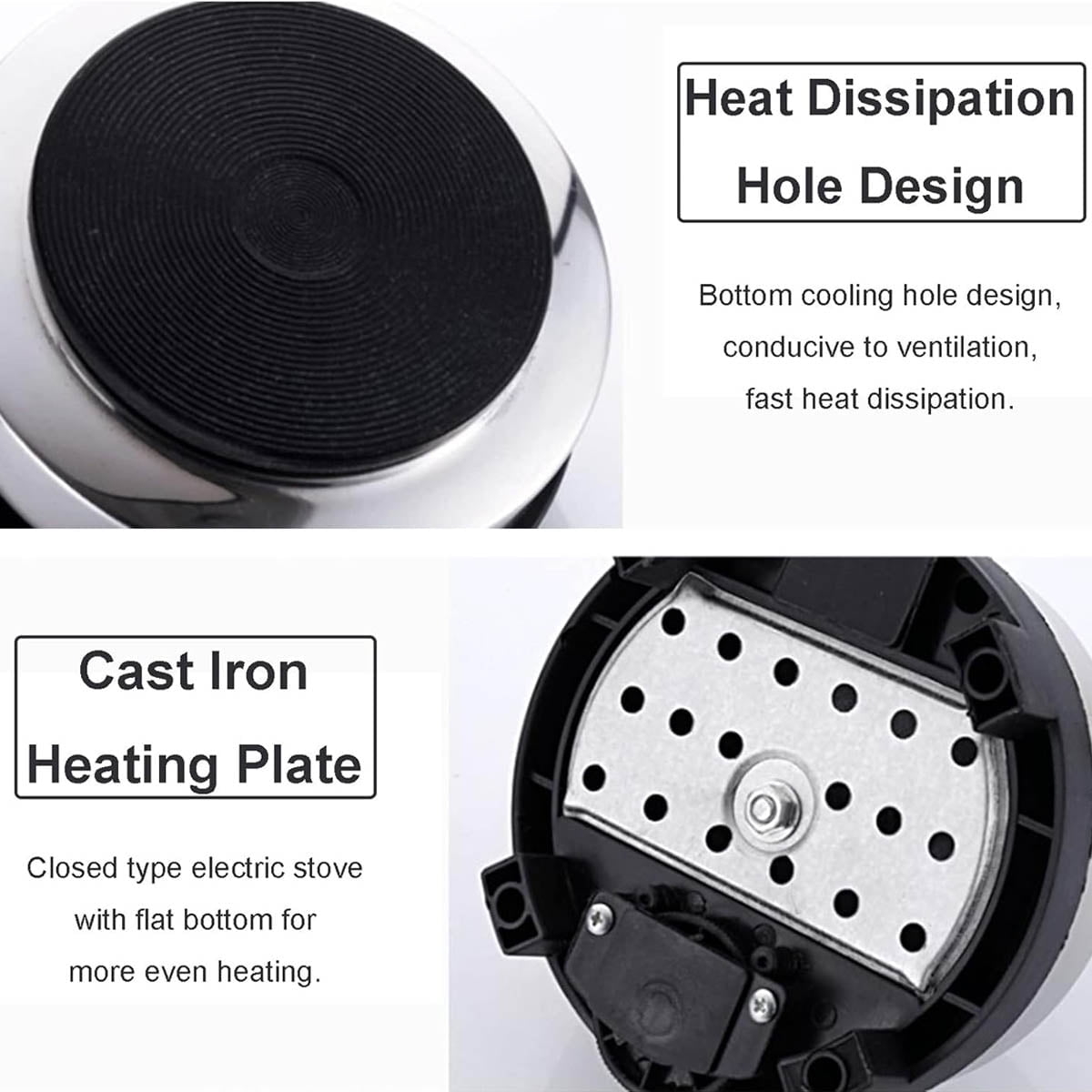 Mini Electric Hot Plate, 500W Round Hot Plate Portable Countertop Burner,Mini Stove Portable Stove Kitchen Cooktop Electric Heater,Perfect Size for Moka Pot 110V
