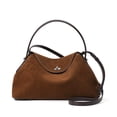thumbnail image 6 of Genuine Leather Flap Bag, Women's Suede Underarm Hobo Shoulder Crossbody Purse, 6 of 8