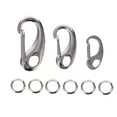 thumbnail image 1 of AMERTEER 3Pcs en Acier Inoxydable Pet Tag Clip Rapide Split Crochets de Charge avec Anneaux 6Pcs, 1 of 7