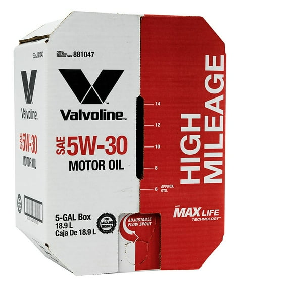Valvoline 881047 5W-30 MaxLife High Mileage Motor Oil - 5 Gal Advanced Bay Box, 5 Gallon, 1 Pack