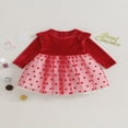 thumbnail image 3 of PENGXIANG Bébé Filles Automne A-Ligne Robes Manches Longues O Col Point Imprimé Tulle Robes Patchwork, 3 of 9