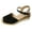 Black, variant on Women's Closed Toe Wedge Sandals Summer Buckle Ankle Strap Espadrilles Retro Canvas Shoes