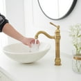 thumbnail image 5 of Single Handle Single Hole Vessel Sink Faucet With 360° Swivel Spout in Antique Brass, 5 of 10