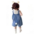 thumbnail image 6 of Ticikt Baby Boy Girl Denim Overalls Solid Suspender Bib Pants One-Piece Strap Jumpsuit Pocket Summer Outfit,Color:Blue,Size:4-5 Years, 6 of 8
