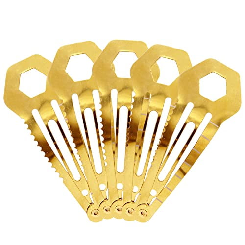 Haxtec Tactical Hair Clips 5Pack Gold Stainless Steel Snap Barrettes