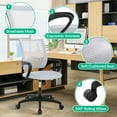 thumbnail image 6 of NiamVelo Mesh Office Chair Computer Desk Chair for Adults, Mid Back Rolling Chair Cheap office chairs with Lumbar Support Armrest for Home Office,White（2 Pack）, 6 of 10