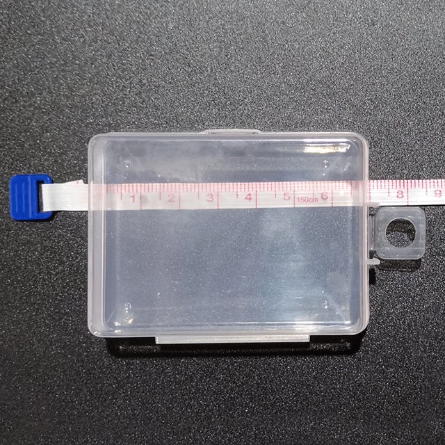 Caja de plástico transparente en forma de T, pequeña caja cuadrada, caja transparente larga para tapones para los oídos, mini caja de almacenamiento para joyas, se puede fijar