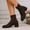 Brown, variant on Women's Ankle Boots Low Chunky Block Heel Booties Comfortable Short Boots Brown 9(42)
