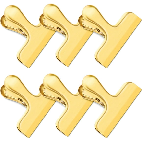 HWZWT UrbanMingle 6-pack gold potato chip clips 6-pack food bag clips gold snack clips