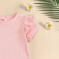 thumbnail image 6 of CAICJ98 Newborn Infant Baby Girl Ruffle Short Sleeve Romper Bodysuit Jumpsuit Casual Clothes Summer One Piece Solid Outfit (Pink,0-3 Months), 6 of 6
