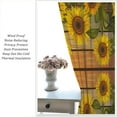 thumbnail image 5 of Sunflower Curtains Rustic Farmhouse Floral Retro Wooden Board Blackout Print Rod Pocket Window Drapes for Bedroom Living Room 42x63in, 5 of 6