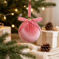 thumbnail image 6 of Eolstice Velvet Covered Christmas Ball Ornament, With Delicate Bow, Festive Tree Hanging Decoration, Holiday Embellishment Accent, Indoor Christmas Decor, 6 of 6