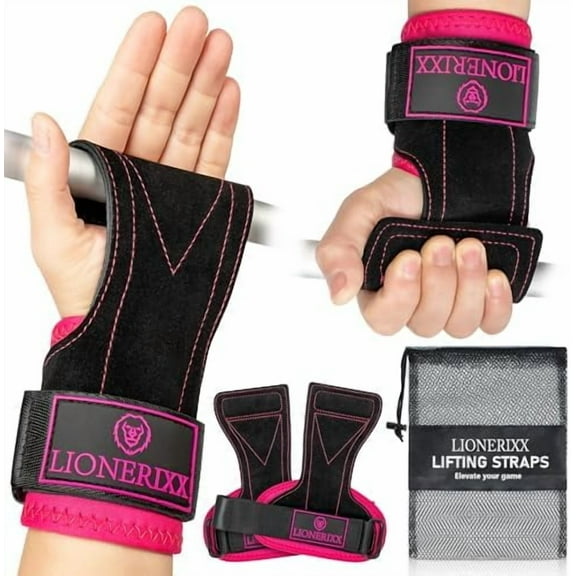 Black/Purple Weight Lifting Grips for Women - Professional Wrist Straps for Weightlifting, Deadlift and Powerlift - Palm Guard & Lifting Grips, Storage Bag Included$$Sport & Recreation Other