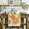 thumbnail image 2 of Orange Dahlia Floral Pinnata Fall Table Runner, Seasonal Autumn Thanksgiving Kitchen Dining Table Decoration for Home Party Decor 13x36 Inch, 2 of 6