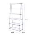 thumbnail image 6 of Modern Metal Bookshelf - 6 Tier Rectangular Display Shelf - Chrome & White Bookcase - 36"W x 16"D x 71"H, 6 of 6