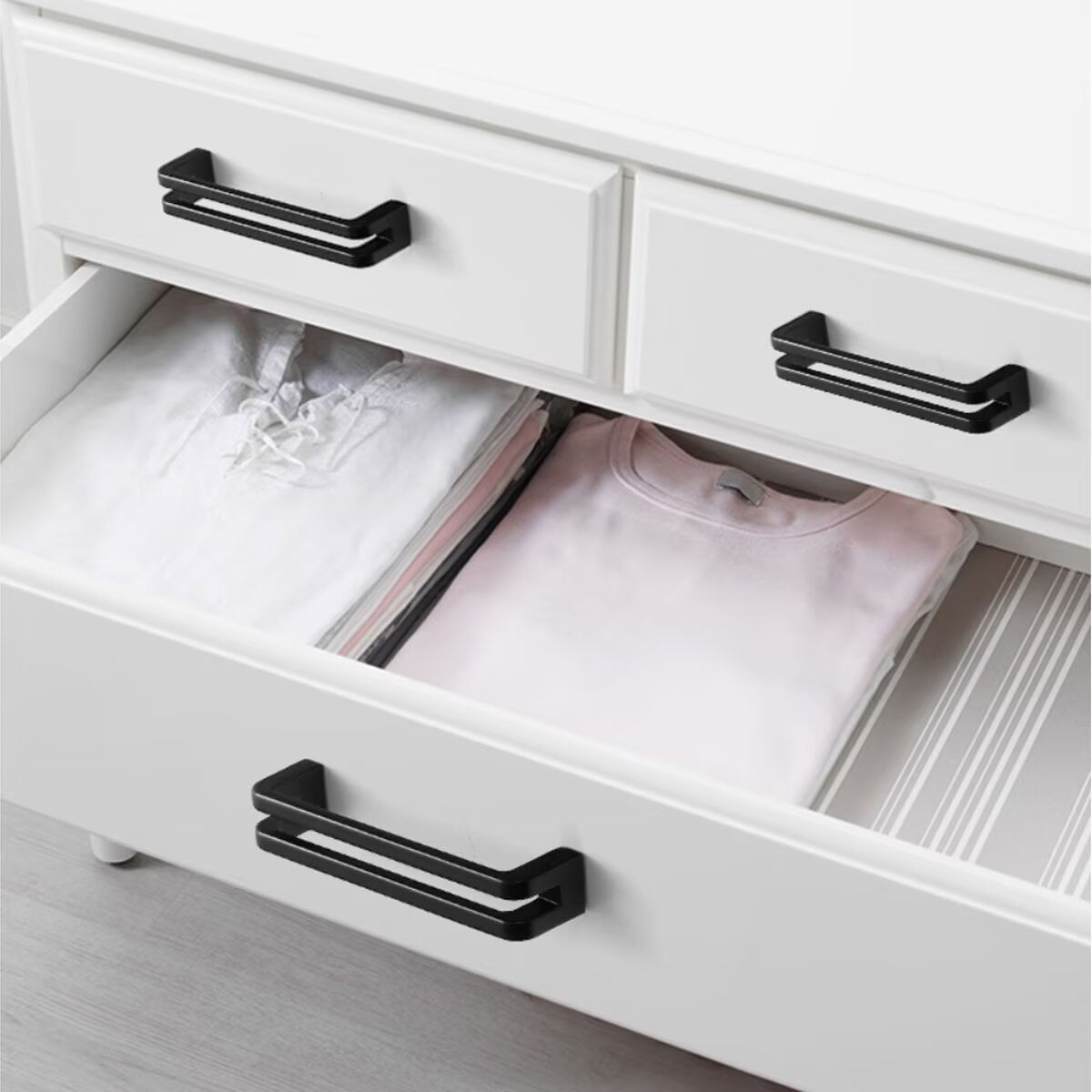 HDJNal Stainless Steel Black Cabinet Pulls Cabinet Hardware Kitchen Handles for Cabinets Cupboard Handles Drawer Pulls ,Double-bar Design,Hole distance:96mm