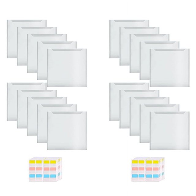 Organizador de Almacenamiento Papel para ÁLbumes Recortes con 120 PestañAs ÍNdice Adhesivas, Paquete 20 Bolsas de Almacenamiento Papel de PláStico para Guardar Archivos de Papel