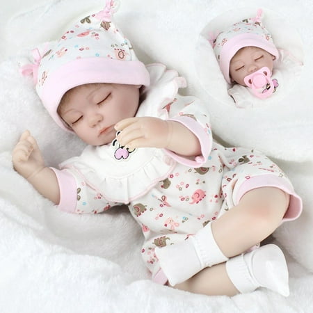 Moaere Clearance Reborn Baby Dolls 16 inch Quality Realistic Handmade Babies Dolls Girls Soft Vinyl Silicone Lifelike Kids Gifts / Toys Age