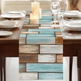 thumbnail image 3 of Table Runners 72 Inches Long Dress Scarves, Blue Brown Vintage Farmhouse Kitchen Table Runner, Coffee Tablerunners, Retro Farmhouse Elegant Pastoral 14x72 Inch, 3 of 9