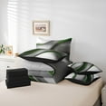 thumbnail image 5 of Feelyou Adult Modern Fashion Bedding Comforter Set 7-Piece, Green Abstract Geometric King Bedding Sets, Stripes Ombre Reversible Bed Sheets, Breathable Home Decor, 5 of 7