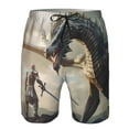 thumbnail image 3 of Logiee Swordsman Cool Dragon Print Mens Swim Trunks Quick Dry Board Shorts,Breathable Hawaii Beach Shorts Swimwear Bathing Suits-Small, 3 of 6
