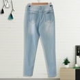thumbnail image 6 of haxmnou women high waist straight jeans pant holes denim jeans ripped casual jeans yellow l, 6 of 8