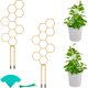 thumbnail image 1 of 2 enrejados para plantas pequeñas de 14 pulgadas para plantas trepadoras, enrejados de metal en forma de panal con 20 bridas para cables, 15 plantas, dorados, 1 of 5