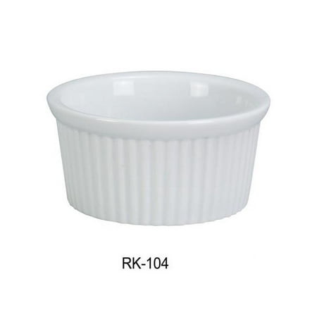

Yanco RK-104 4 oz Fluted Porcelain Ramekin Super White Color - 3.25 x 1.5 in. - Pack of 48