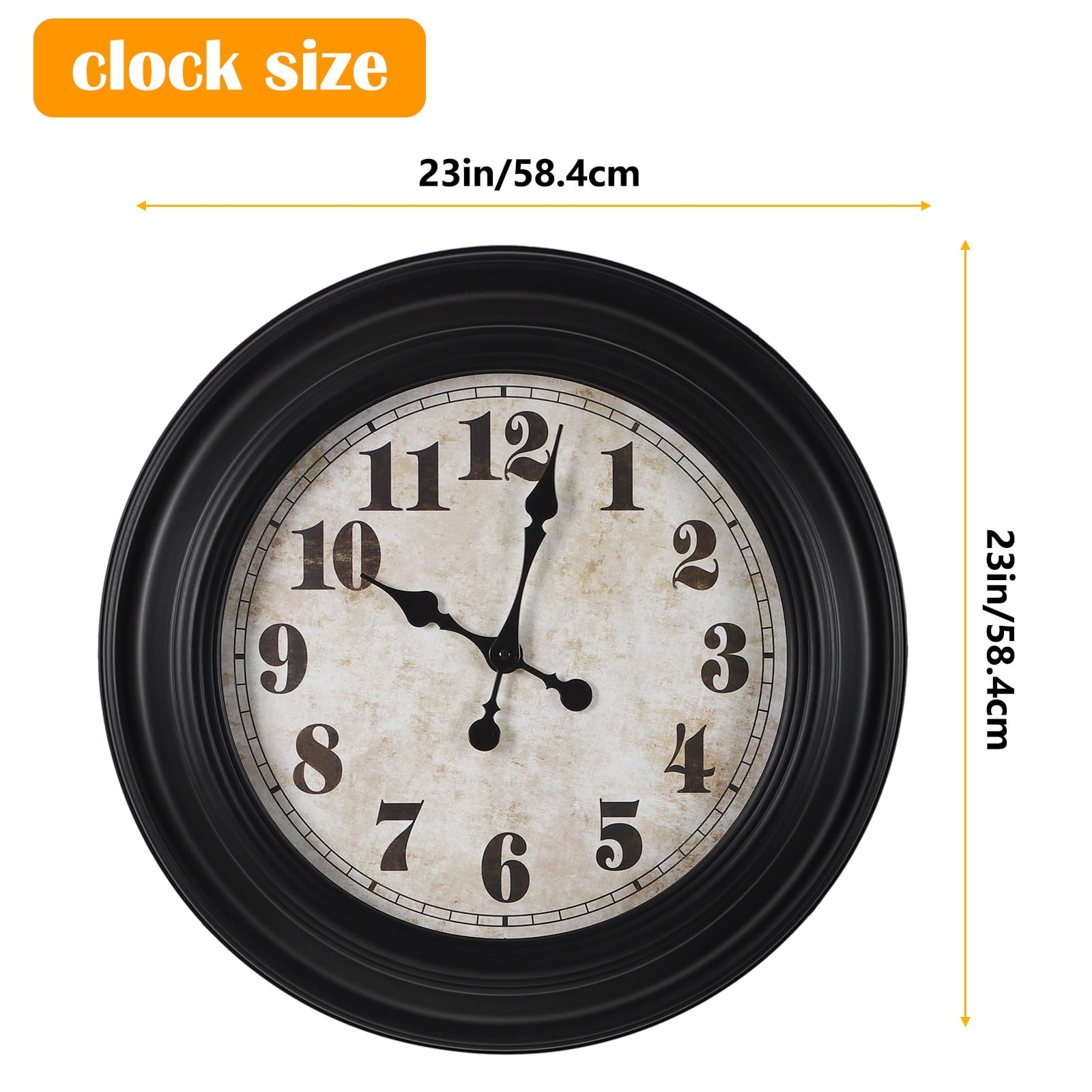 American Plastic Wall Clock 23 Inch - Black