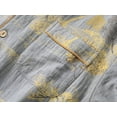 thumbnail image 6 of Men’s Cotton Gauze Pajama Set, Vintage Chinese Style Cardigan Sleepwear with Turn-Down Collar, Long Sleeve and Pants, Lightweight Summer Homewear, 6 of 11