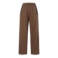 thumbnail image 4 of XIAONU Women's Contrast Stripe Wide Leg Track Pants Loose Fit Full Length Elastic Waist Pant Lightweight Pants, 4 of 4