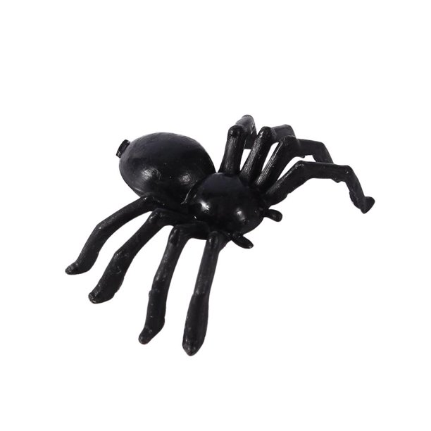 Kritne 50pcs 2cm Small Black Plastic Fake Spider Toys Halloween Funny