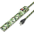 thumbnail image 2 of Power Strip, 6 Outlets with 6FT Braided Cord, Built-in Circuit Breaker, UL Listed, Wall Mountable, Camouflage Green., 2 of 4