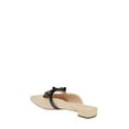 thumbnail image 2 of Cecelia New York Bethel Flat Mule Leather Bow Slip On Pointed Toe Flat Sandals (Nude, 10.5), 2 of 3