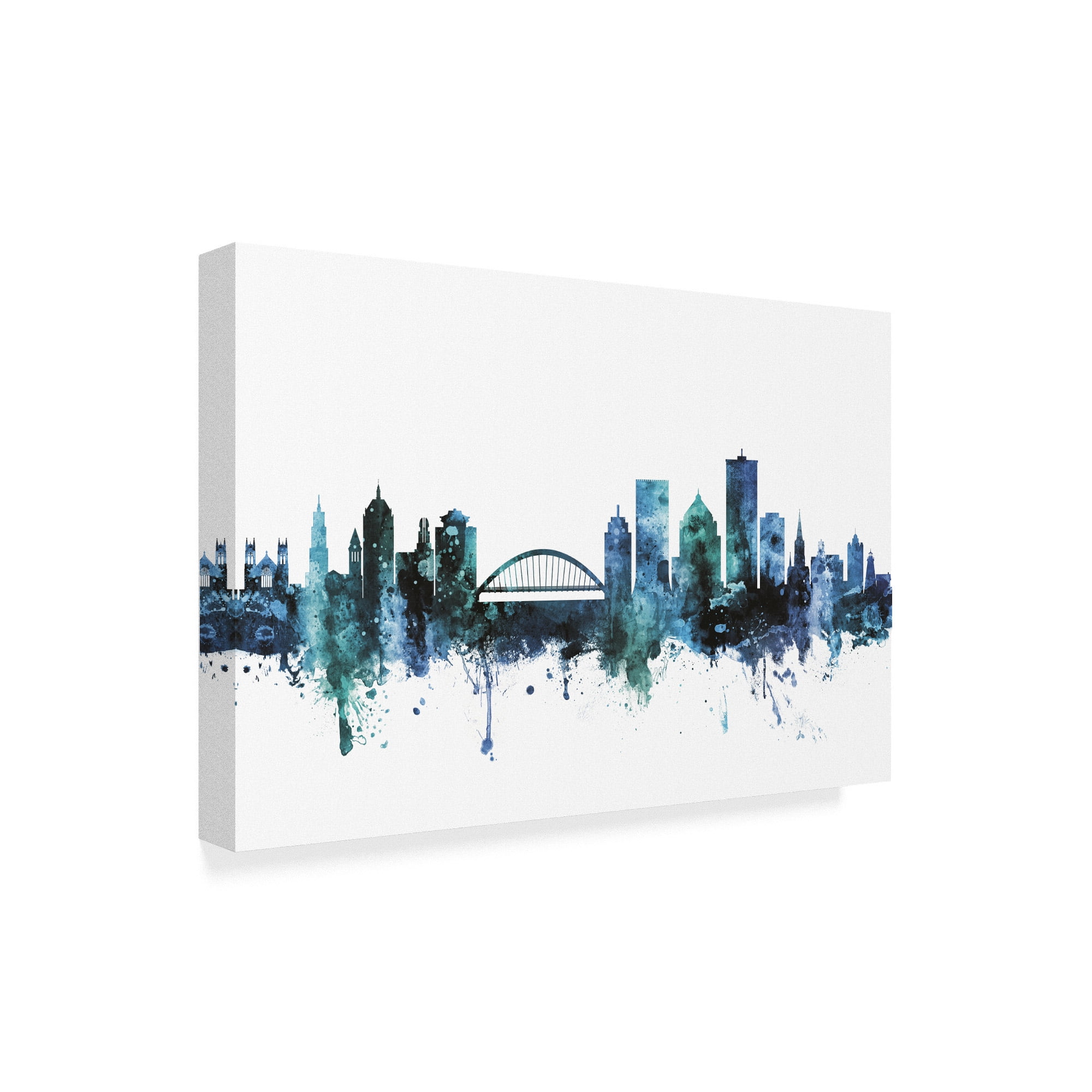 Trademark Fine Art 'Rochester New York Blue Teal Skyline' Canvas Art by Michael Tompsett