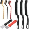 thumbnail image 1 of 8 Pcs Bathroom Kitchen Cleaning Brush Toilet Shower Tile Joints Dead Angle Hard Bristle Cleaner Brushes Gas Stove Long Handle Multi-Function Cleaning Tool Copper Wire Stove Range Hood Oil Stain, 1 of 7