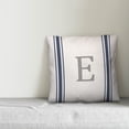thumbnail image 3 of Creative Products Blue Farmhouse Stripe Monogram - E 18x18 Spun Poly Pillow, 3 of 3