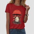 thumbnail image 2 of TOWED22 Women Funny Halloween Funny Ghost Graphic Tee Casual Spooky Print Fall Pumpkin Tops(Red,M), 2 of 5