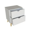 thumbnail image 3 of Falkk Furniture - Modern 2-Drawer Nightstand - White, 3 of 5