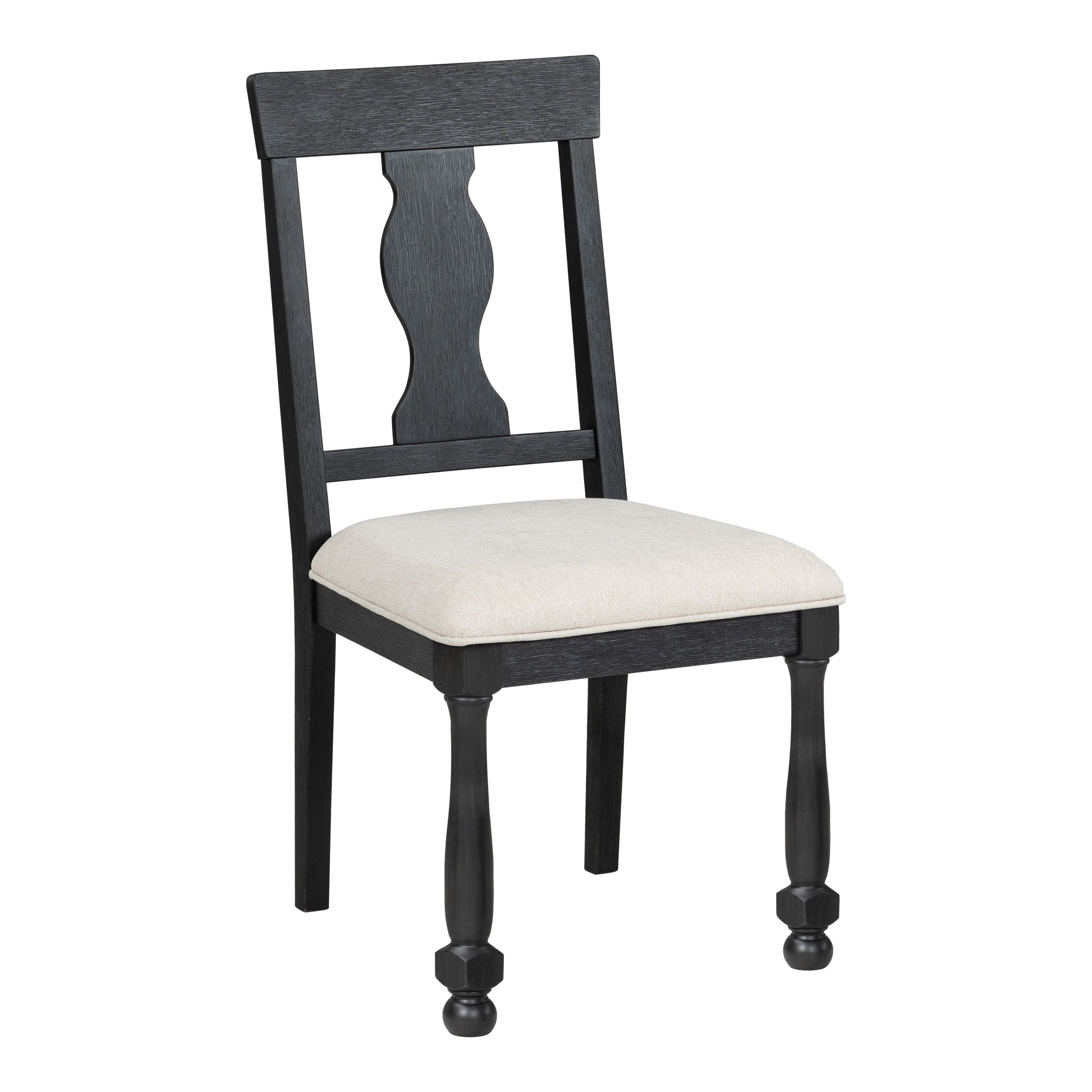 Furniture of America Millers Modern Solid Wood Indoor Side Chairs, Black (Set of 2)