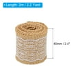 thumbnail image 2 of Unique Bargains 2.4' Wide 2.2 Yards Burlap Ribbon Lace Roll Wrapping Fabric Crafts Roll White 2 Pack, 2 of 6