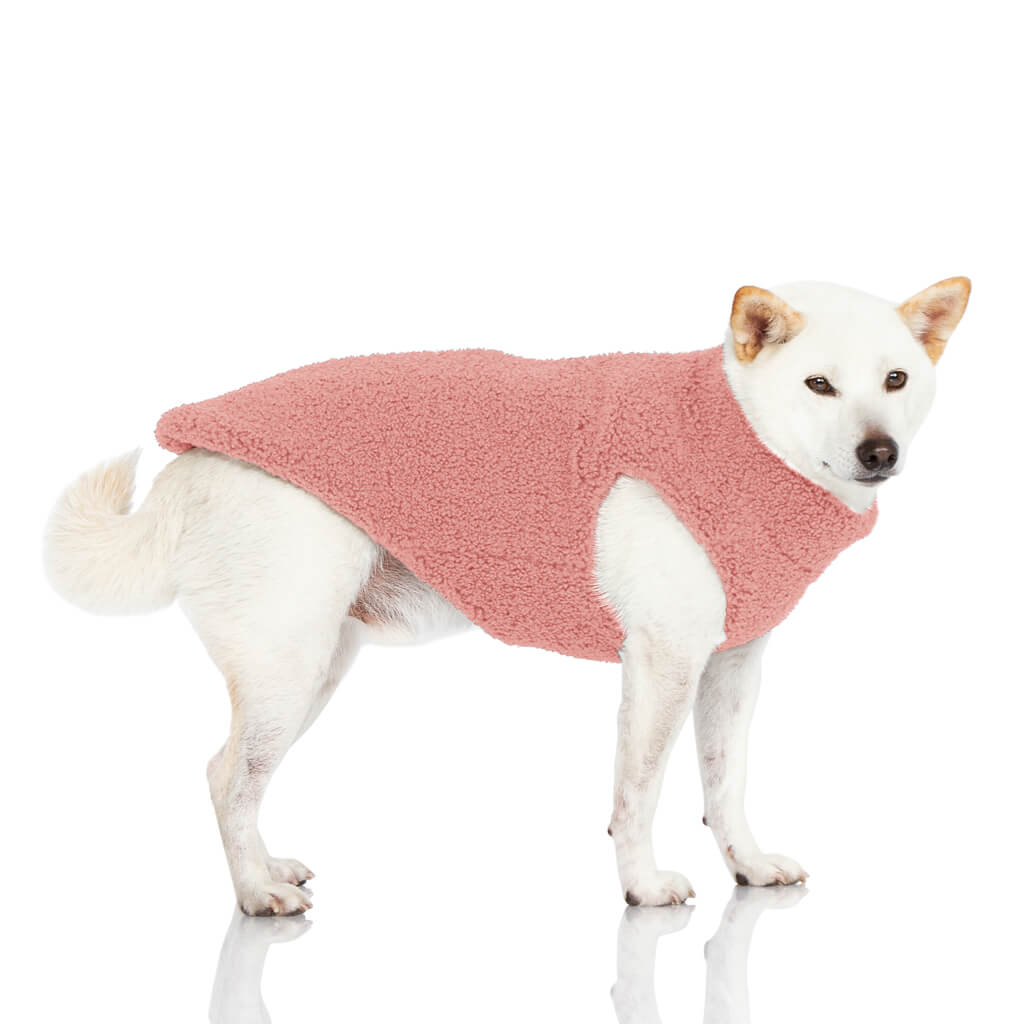 Gooby Sherpa Vest - Mauve Pink, Small 