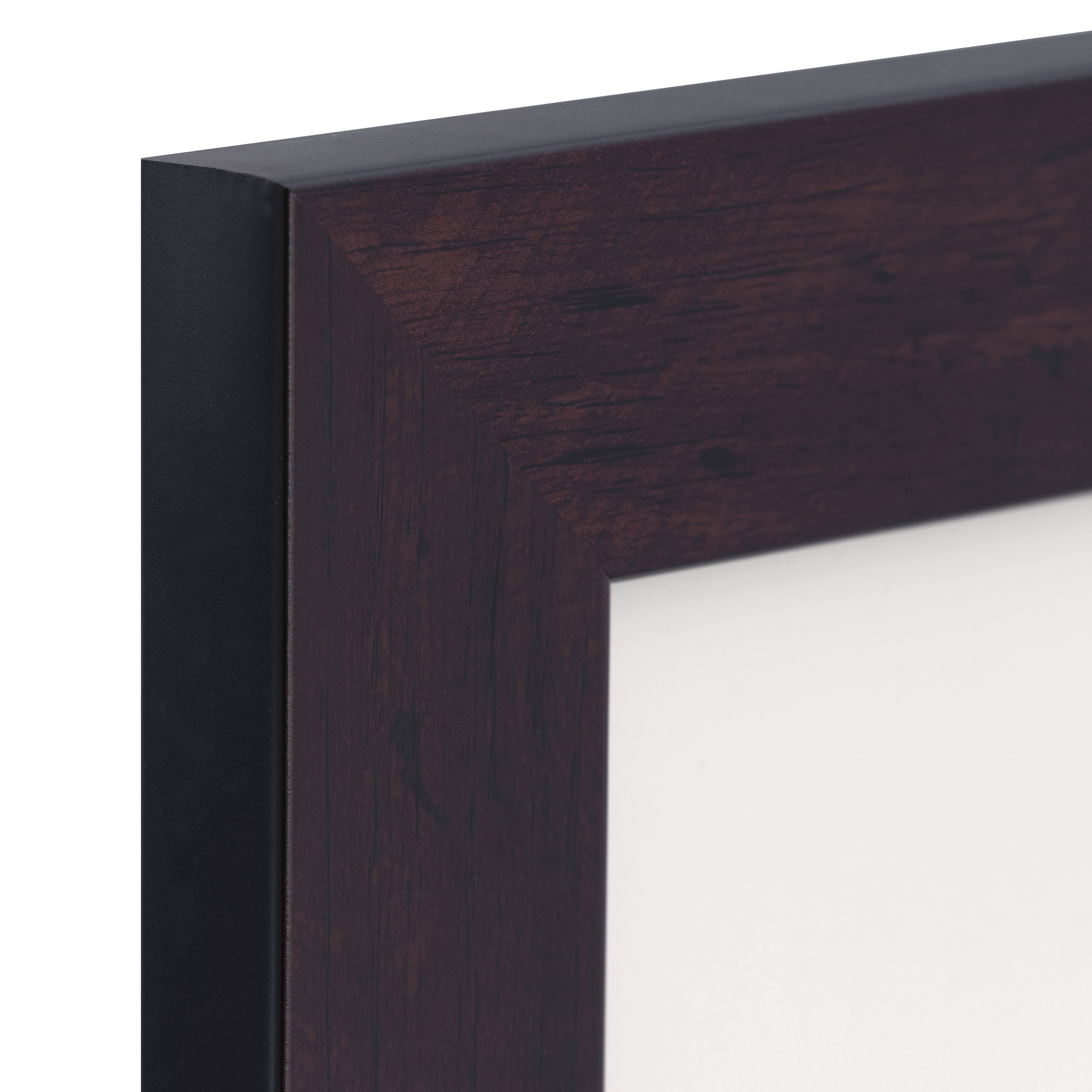 Gallery Solutions 14"x18" Walnut Wall Picture Frame Double White Mat - Matted for 10"x13" Image