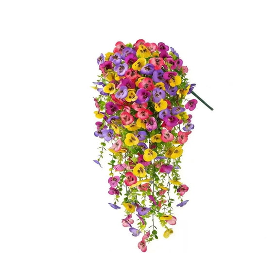 JHyouerji Artificial Hanging Flowers 28in Fade Resistant Lifelike Plastic Floral Arrangement for Indoor Outdoor Garden Patio Yard Decor