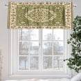 thumbnail image 5 of Classical Floral Valances for Windows, 42 x 12in, Vintage Green Ethnic Bohemian Pastoral Rod Pocket Kitchen Valance Curtain Light Filtering Window Treatments for Living Room Bedroom, 1 Panel, 5 of 7